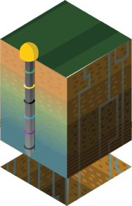 Illustration of probe inside layers of soil